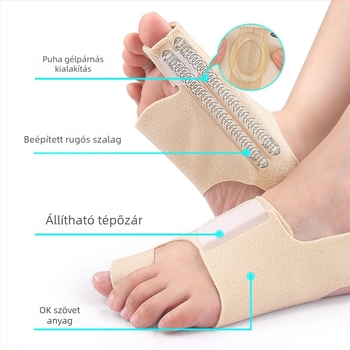 Hallux valgushoz való lábujj rögzítő szalag, nagy lábujj kiemelkedéshez, puha ortopédiai elválasztó nappali és éjszakai használatra