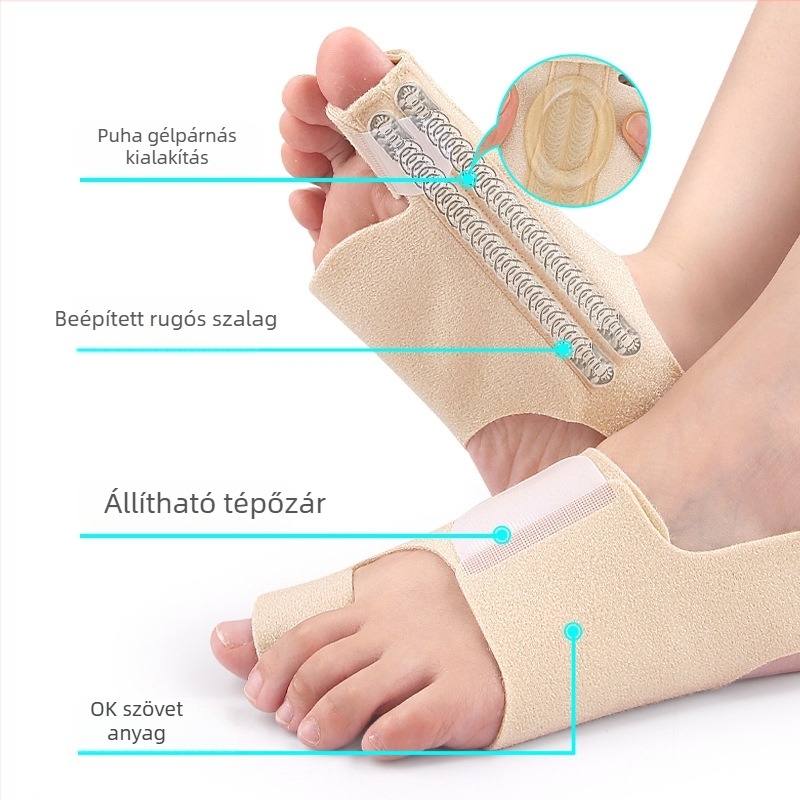 Hallux valgushoz való lábujj rögzítő szalag, nagy lábujj kiemelkedéshez, puha ortopédiai elválasztó nappali és éjszakai használatra