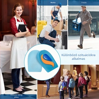 Uniszex TPE puha ütéscsillapító sarokbetét sportcipőkhöz, légáteresztő háló, magasságnövelő, modell TH22
