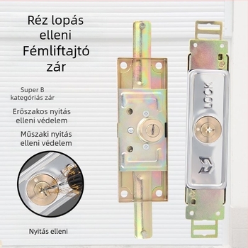 Redőnyzár garázsajtóhoz – vas + rézmag, modell Cross/Computer/Crescent, modern minimalistikus dizájn