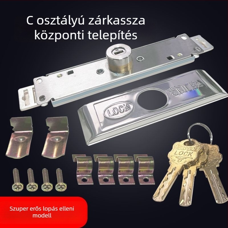 Redőnyzár garázsajtóhoz – vas + rézmag, modell Cross/Computer/Crescent, modern minimalistikus dizájn