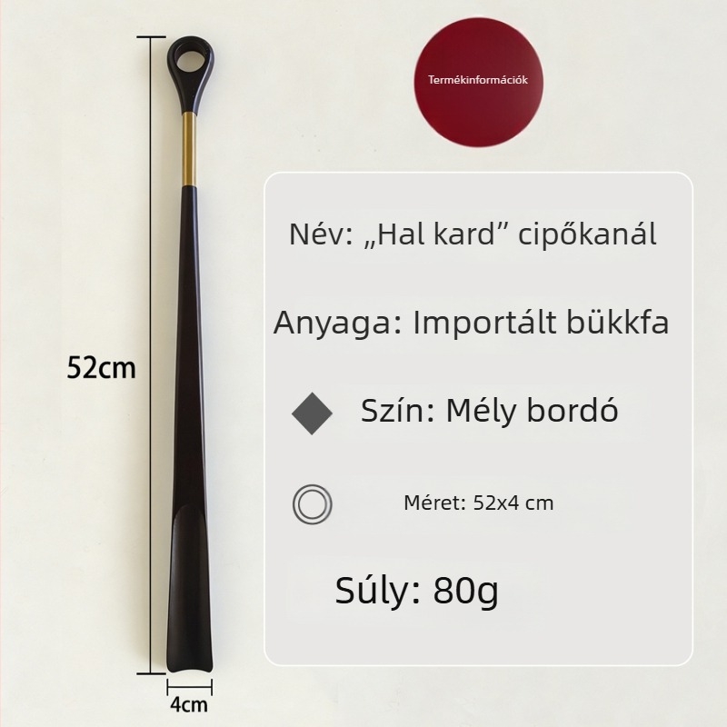52 cm hosszú fa cipőkanál, hosszú nyéllel, háztartási használatra, terhes nők és idősek számára, hordozható és kényelmes