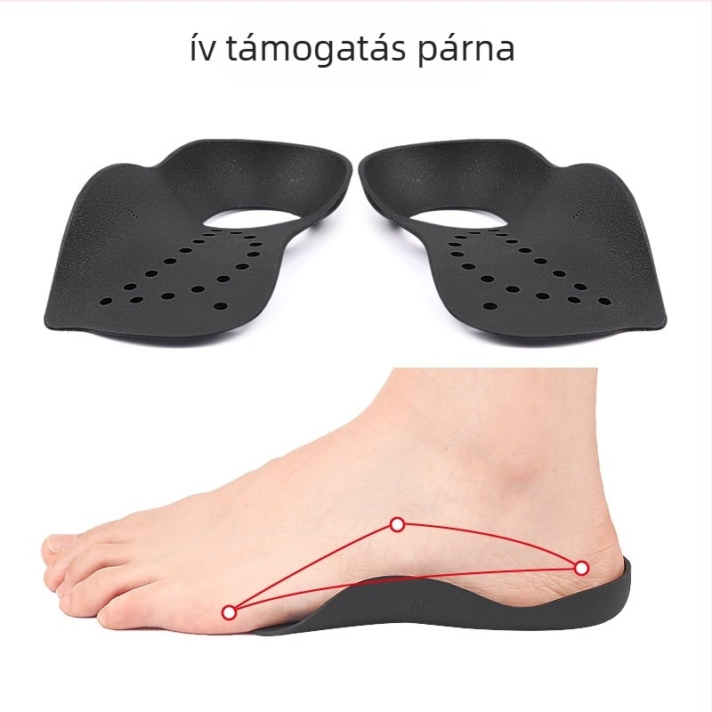 TPR ortopéd talpbetét sík lábra, perforált, hétpont formájú, félbetét, uniszex felnőtteknek, bakancsra és hétköznapi cipőkhöz