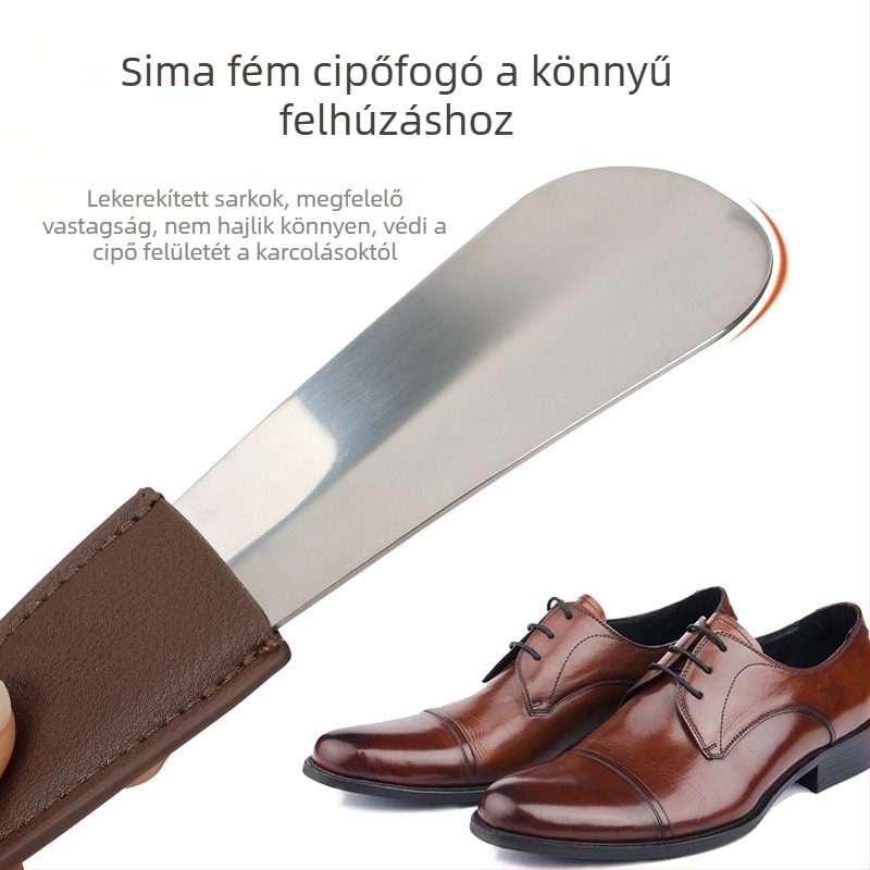 Fém cipőkanál hordozható kampóval, kompakt cipőfelvételi segéd Yingte, egész éves használat