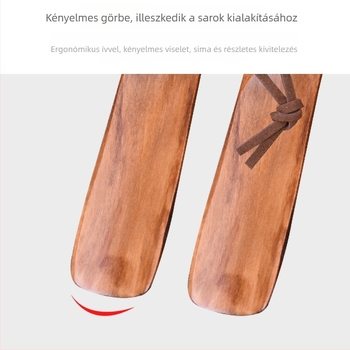 Kis fából készült cipőkanál, tömörfa modell; alkalmas sportcipőkhöz, mindennapi és bőr cipőkhöz.