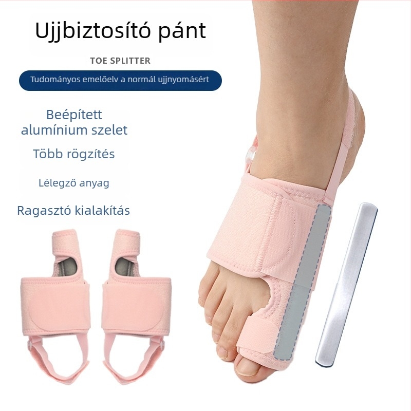 Hallux valgus korrigáló a nagylábujjhoz Velcro-s szeparátorral — nappali és éjszakai védő ortézis