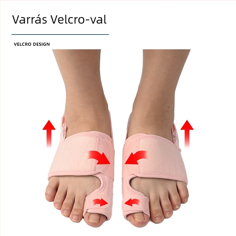 Hallux valgus korrigáló a nagylábujjhoz Velcro-s szeparátorral — nappali és éjszakai védő ortézis