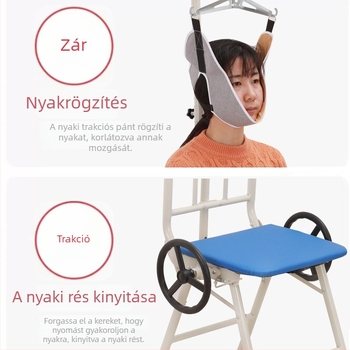 Összecsukható nyaki húzó ülőke otthoni használatra – nyaki nyújtó készülék és nyaki gerinc korrigáló