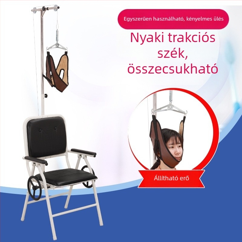 Összecsukható nyaki húzó ülőke otthoni használatra – nyaki nyújtó készülék és nyaki gerinc korrigáló
