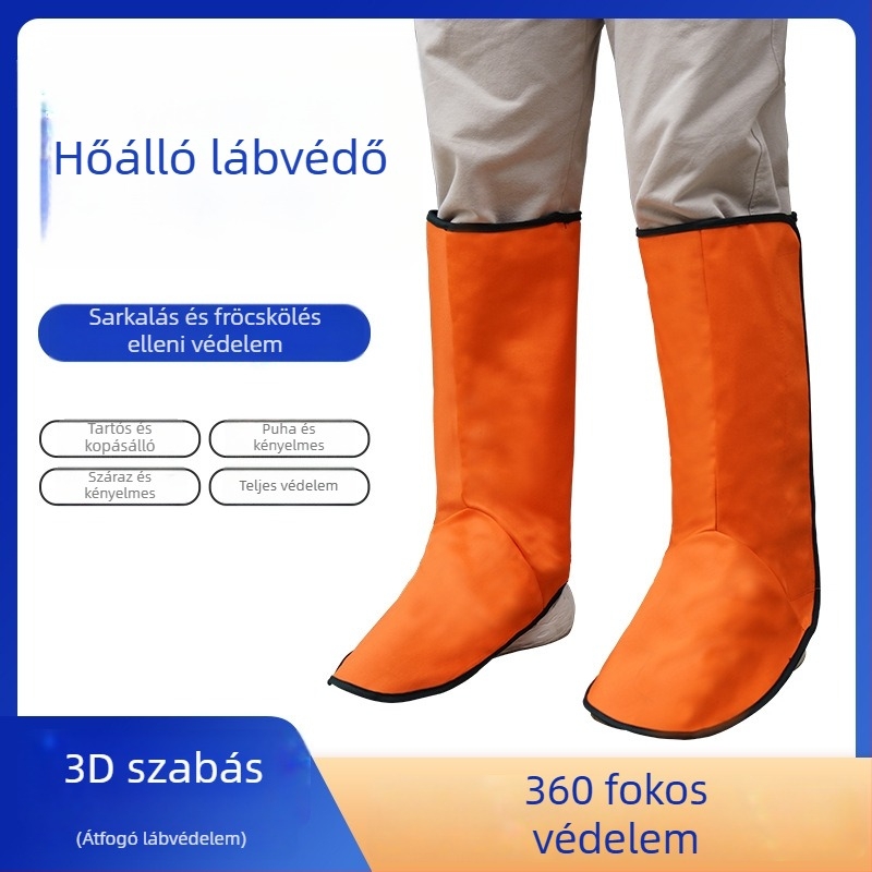 Tűzálló lábvédő hegesztéshez, vászon kivitelben, elektromos hegesztéshez