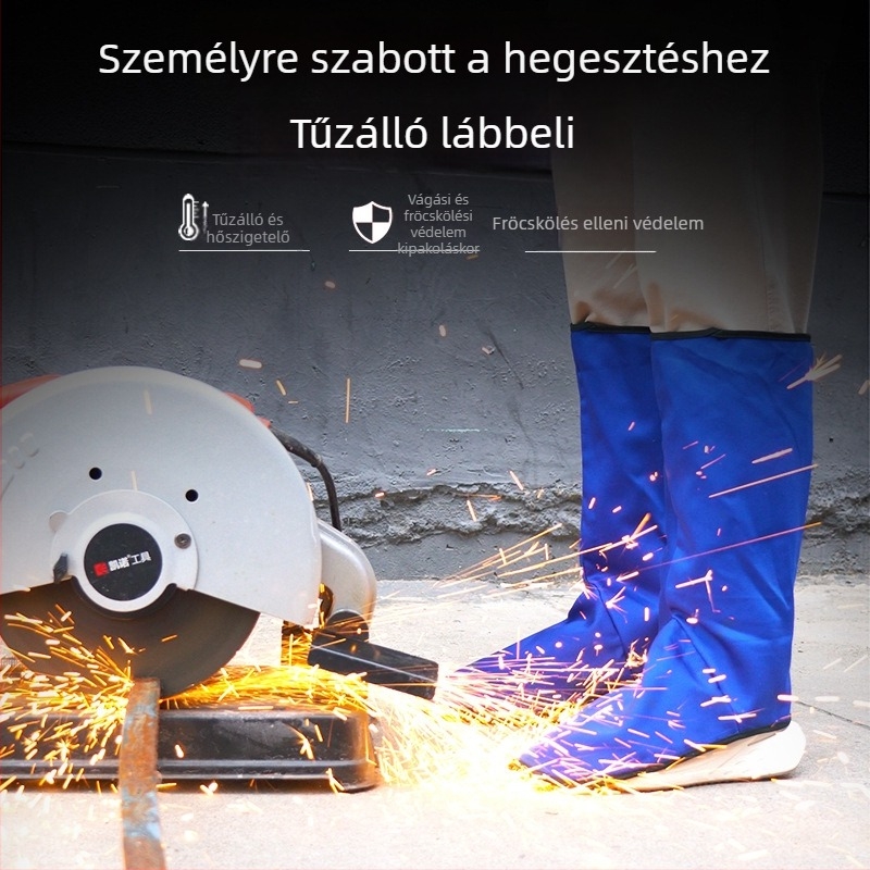 Tűzálló lábvédő hegesztéshez, vászon kivitelben, elektromos hegesztéshez