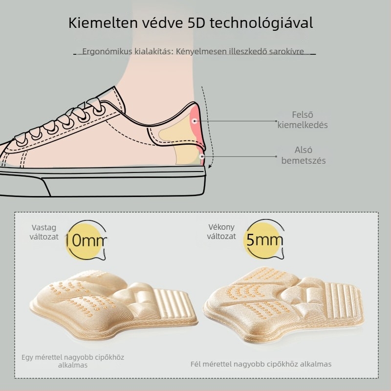 Model 8002: Női magassarkú cipőhöz anti-slip sarokragasztó, teljes körű belső talpakkal; kompatibil sportcipőkkel, bőrállal, mindennapi és munkacipőkkel; mindennapi stílus; egész éves.