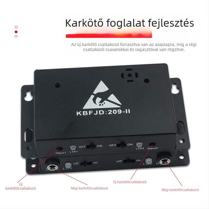 Elektrosztatikus gyűrűs riasztó - Márka KBFJD, Modell 209-1, Földelő vezeték benne van, ESD online detektor, Tanúsítvány ZKT-2209207037C