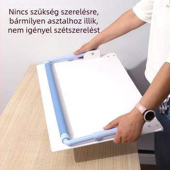 Gyermekeknek tervezett ülő testtartás-korrektor szétfeszíthető védőkorláttal írás közben – myopia ellen, 985-ös modell, anyag: selyem, tavasz