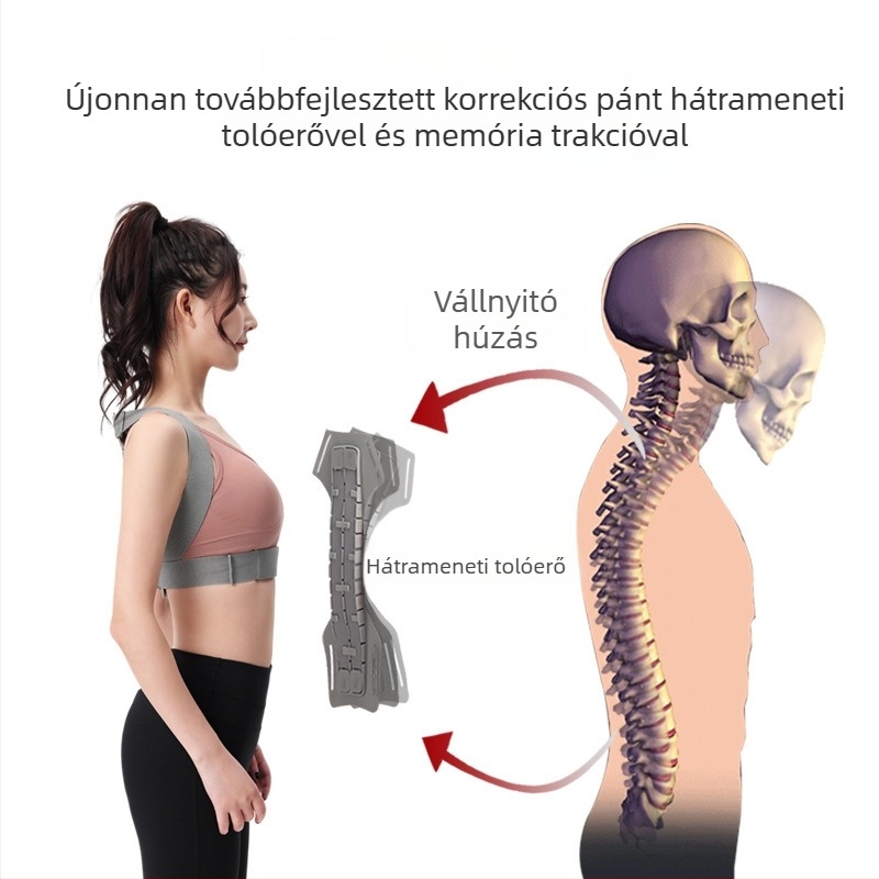 Kifózis elleni testtartás-korrekciós öv, egyenes tartást támogat, uniszex