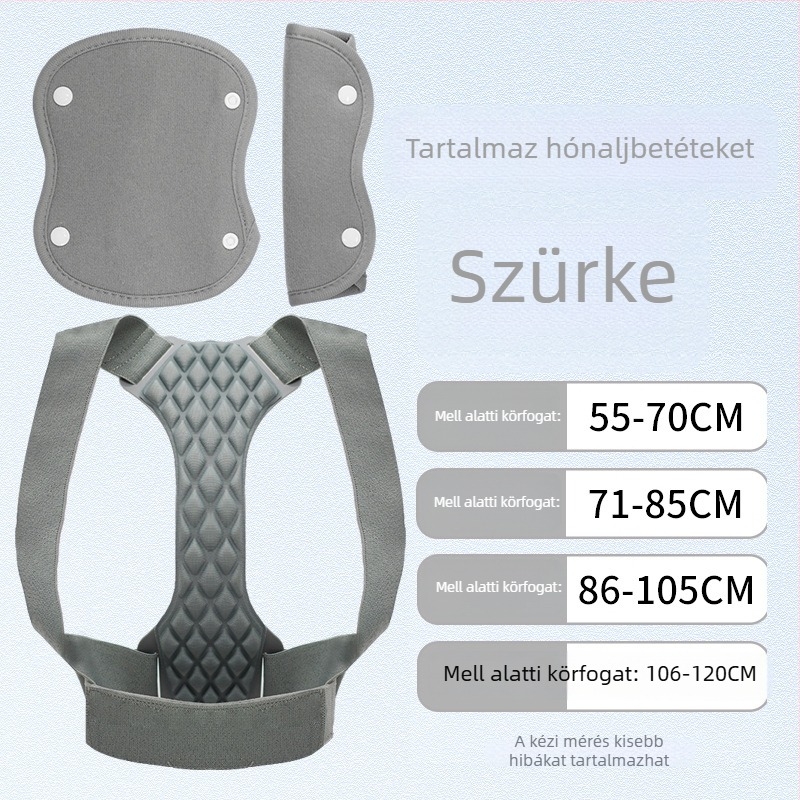 Kifózis elleni testtartás-korrekciós öv, egyenes tartást támogat, uniszex