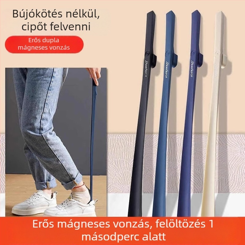 Mágneses cipőhúzó hosszú nyéllel, otthoni használatra, extra hosszú a magas minőségű cipőkhöz, modell 12411, alkalmas időseknek és terhes nőknek