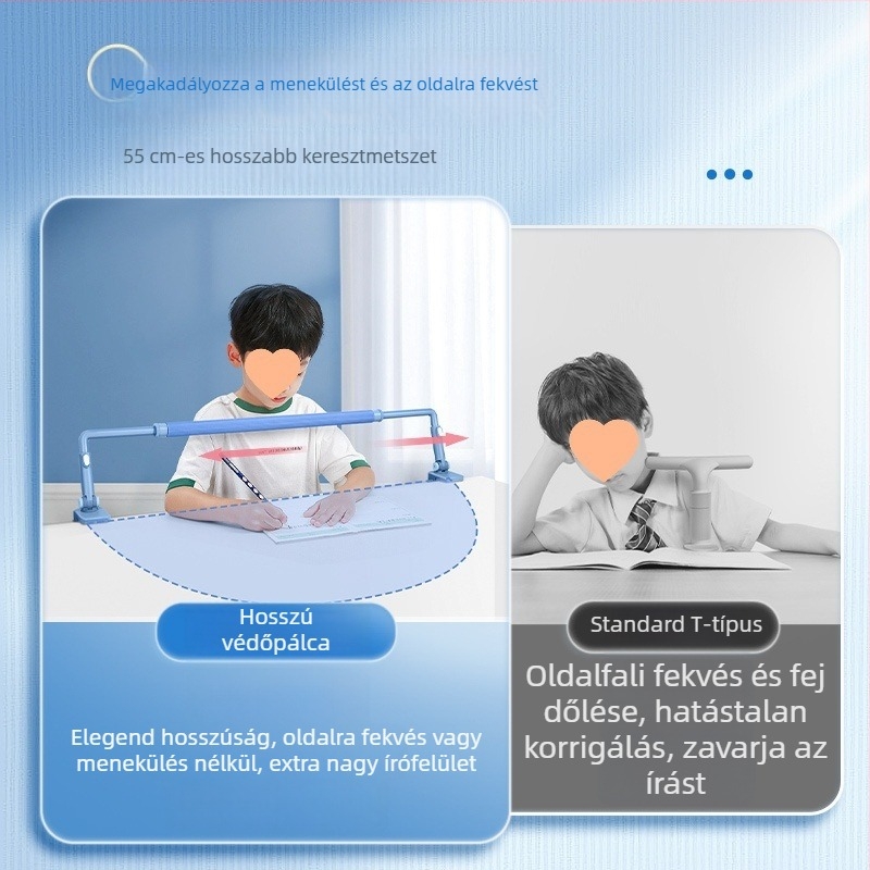 Fából készült testtartás-korrektor gyerekeknek — tavaszi használat, általános iskolás diákok, írás közbeni testtartás javítása és a közeli látás védelme