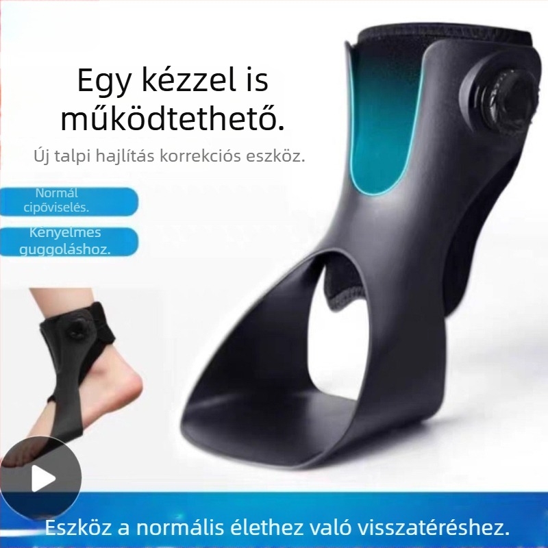 Középméretű lábfejdrop ortézis varus korrekcióval, hemiplegia esetén boka-támasz és korrekciós cipő rehabilitációhoz