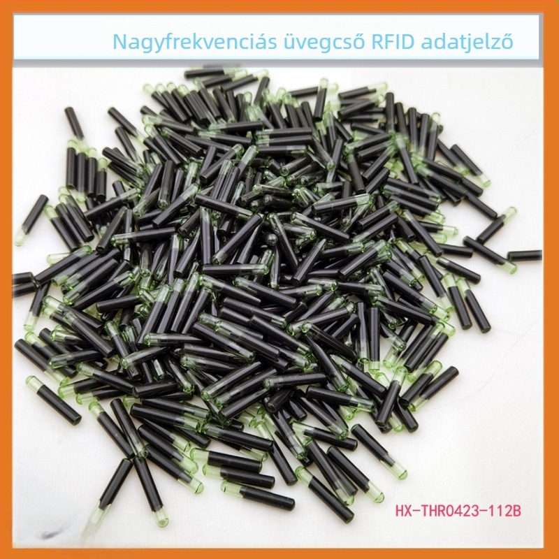 ISO15693 HF RFID üvegcső címke cipőformázáshoz – ICODE sorozat, 13,56 MHz, memória 112×8, olvasás/írás 0,01 s, 100000 írási ciklus