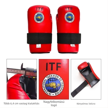ITF kéz- és lábvédő készlet Taekwondohoz — védelem a tenyernek, csuklónak és bokának; test anyaga: szivacs; ITF Taekwondo