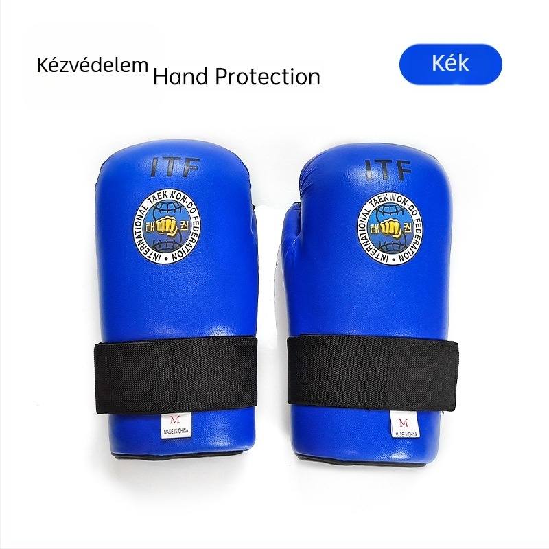 ITF kéz- és lábvédő készlet Taekwondohoz — védelem a tenyernek, csuklónak és bokának; test anyaga: szivacs; ITF Taekwondo