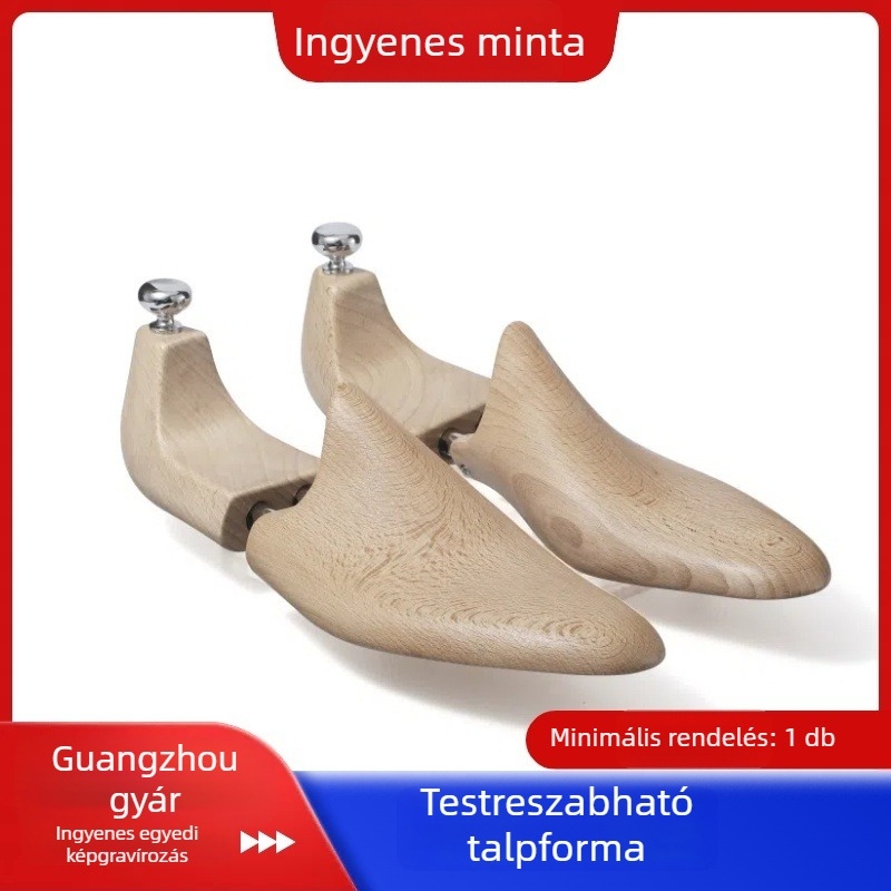 Állítható bükkfa cipőforma a formázáshoz és a ráncok megelőzéséhez; alkalmas sportcipőkhöz, bőrcipőkhöz, hétköznapi, textil és munkacipőkhöz; egész éves használatra