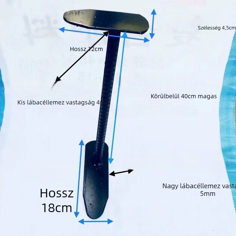 Cipőjavító eszközkészlet vas cipő-támaszokkal és szeggekkel — magasság 40 cm, 6 mm vastag acéllemez, alkalmas vászoncipőknek