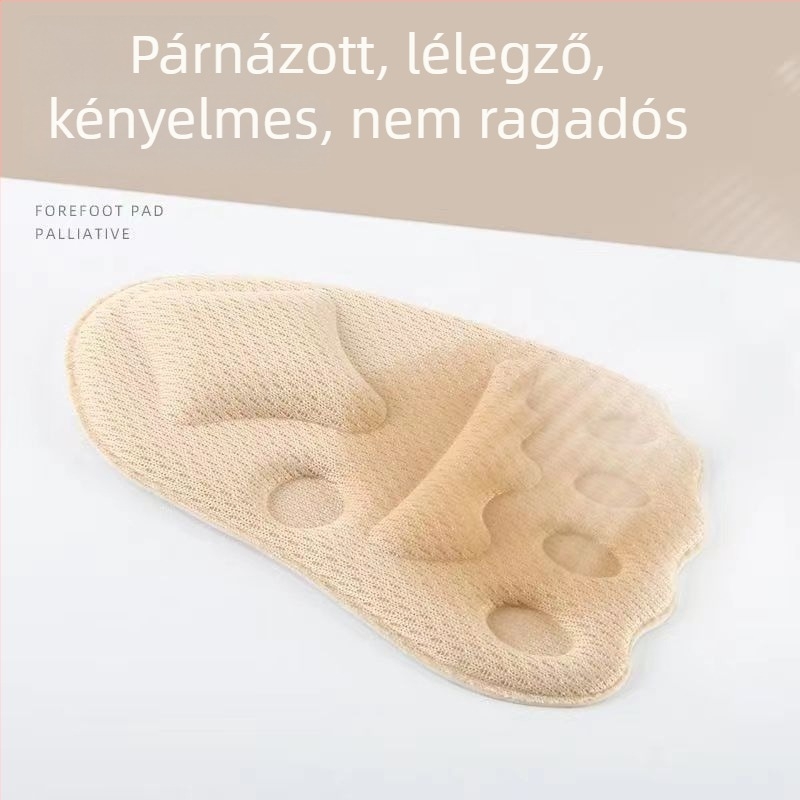 Öntapadós elülső talpbetét – csúszásmentes, fájdalomcsillapító, nedvszívó, puha talp, ötujjas modell