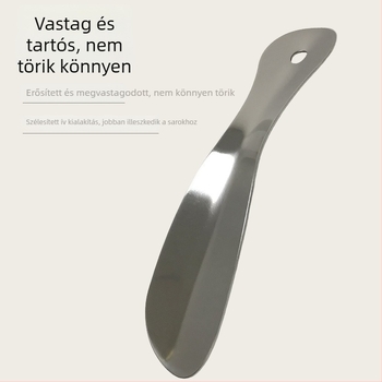 Short stainless steel shoehorn, portable, all-season use