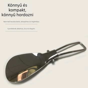 Short stainless steel shoehorn, portable, all-season use
