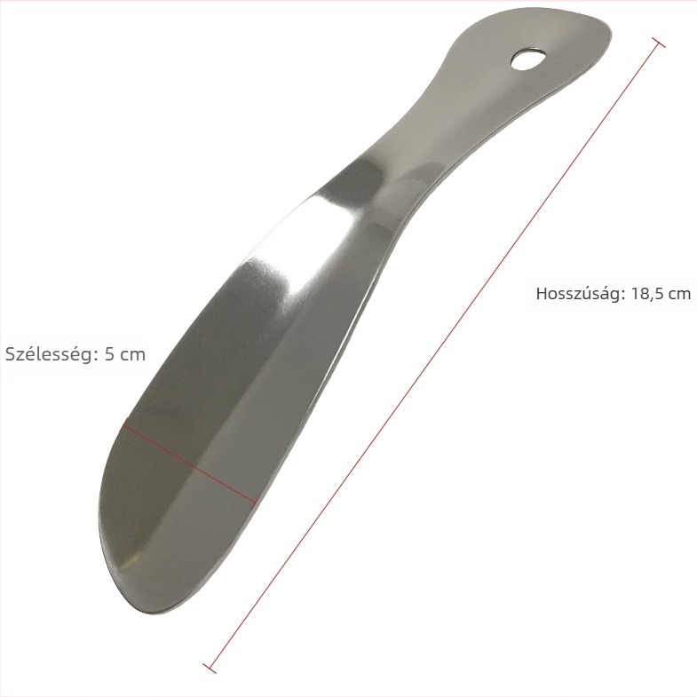 Short stainless steel shoehorn, portable, all-season use
