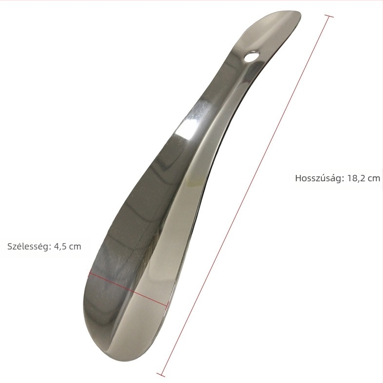 Short stainless steel shoehorn, portable, all-season use