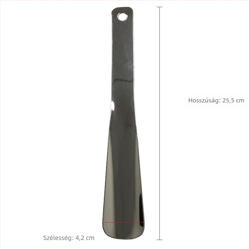 Short stainless steel shoehorn, portable, all-season use