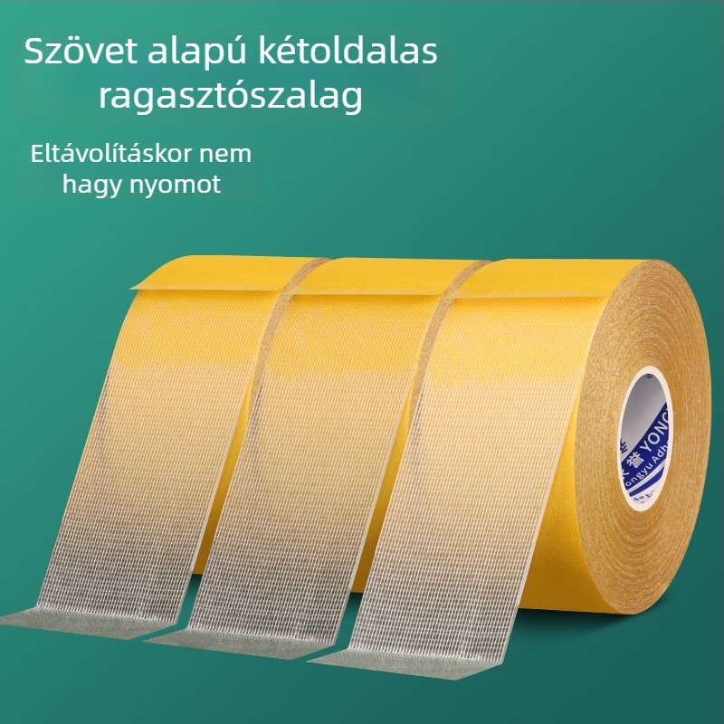 Dupla oldalú ragasztószalag hálós alapú, erős és átlátszó, nyom nélkül a dugaszoló egységek és esküvői szőnyegek rögzítésére, csúszásmentes ragasztó, vízálló hátlappal