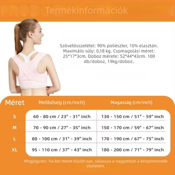 Nyitott vállú testtartás-korrekciós öv, uniszex, Y02 modell, Pulan's, FDA tanúsítvány