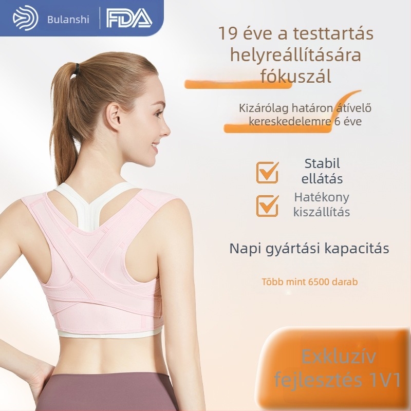 Nyitott vállú testtartás-korrekciós öv, uniszex, Y02 modell, Pulan's, FDA tanúsítvány