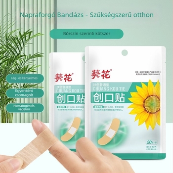 Sunflower légáteresztő kötszer felnőtteknek és gyerekeknek, elasztikus szövet, steril, 20 tapasz