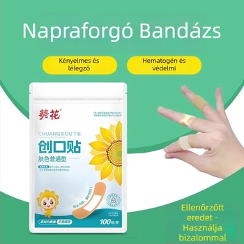 Sunflower légáteresztő kötszer felnőtteknek és gyerekeknek, elasztikus szövet, steril, 20 tapasz