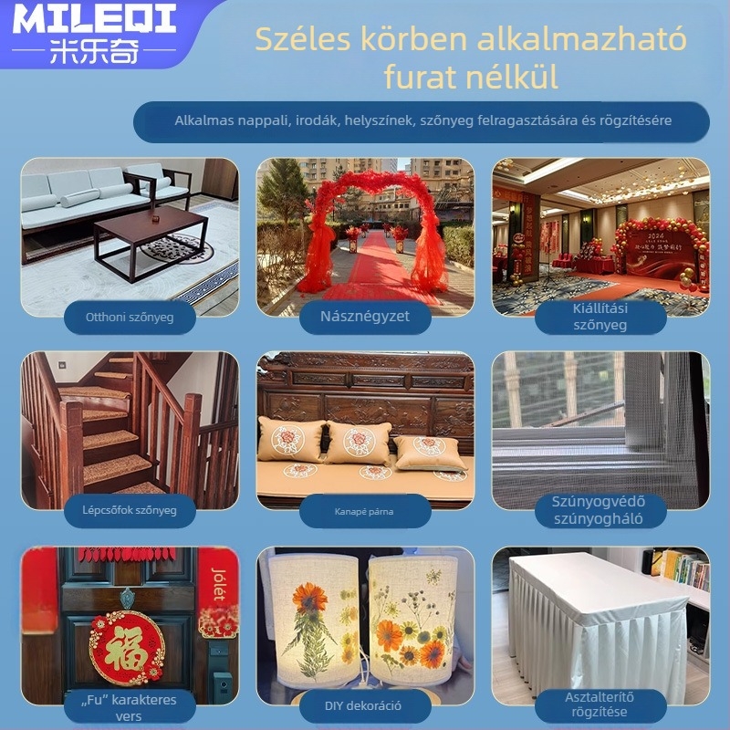 Mileage szövött alapú csúszásgátló, kétoldalas ragasztószalag, vízálló, 0,26 mm vastagság, papírmaggal, kerámialapokra