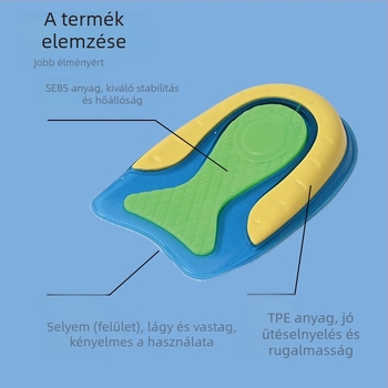 Rejtett magasságot növelő saroktalp sportcipőkhöz, puha gél csillapító talp a hosszú állás közbeni kényelemért, uniszex, félméret