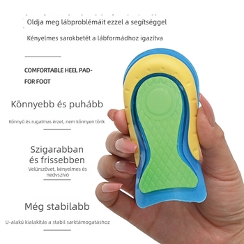 Rejtett magasságot növelő saroktalp sportcipőkhöz, puha gél csillapító talp a hosszú állás közbeni kényelemért, uniszex, félméret