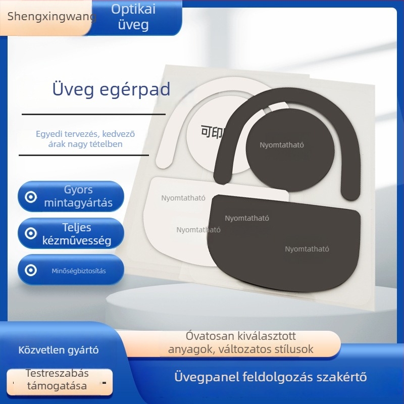 GPW3 Gen gamer egér alátét üveg – kopásálló, selymes érzet; szitanyomásos kivitel; testreszabható a rajzok szerint