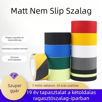 PVC csúszásmentes szalag lépcsőkhöz – 80 µm, szemcsés felület, polipropilén ragasztórendszer, Anti-Slip Tape sorozat, hossz és szélesség személyre szabható