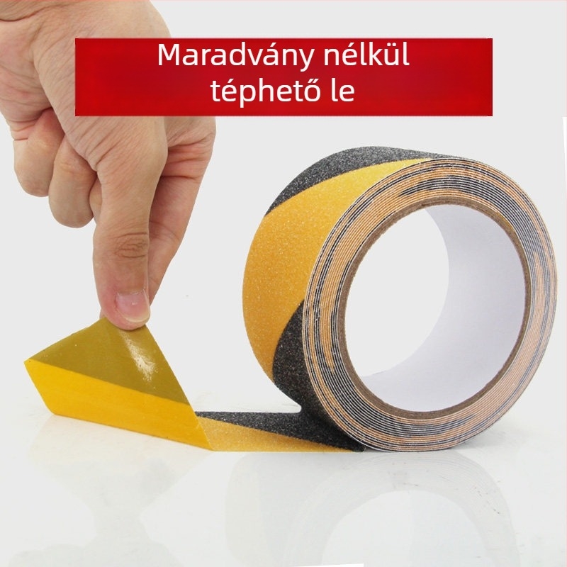 PVC csúszásmentes szalag lépcsőkhöz – 80 µm, szemcsés felület, polipropilén ragasztórendszer, Anti-Slip Tape sorozat, hossz és szélesség személyre szabható