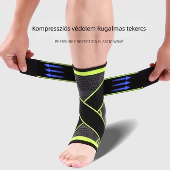 Légáteresztő kötött boka-támasz pánttal, kosárlabdához és futáshoz, kétirányú kompresszió