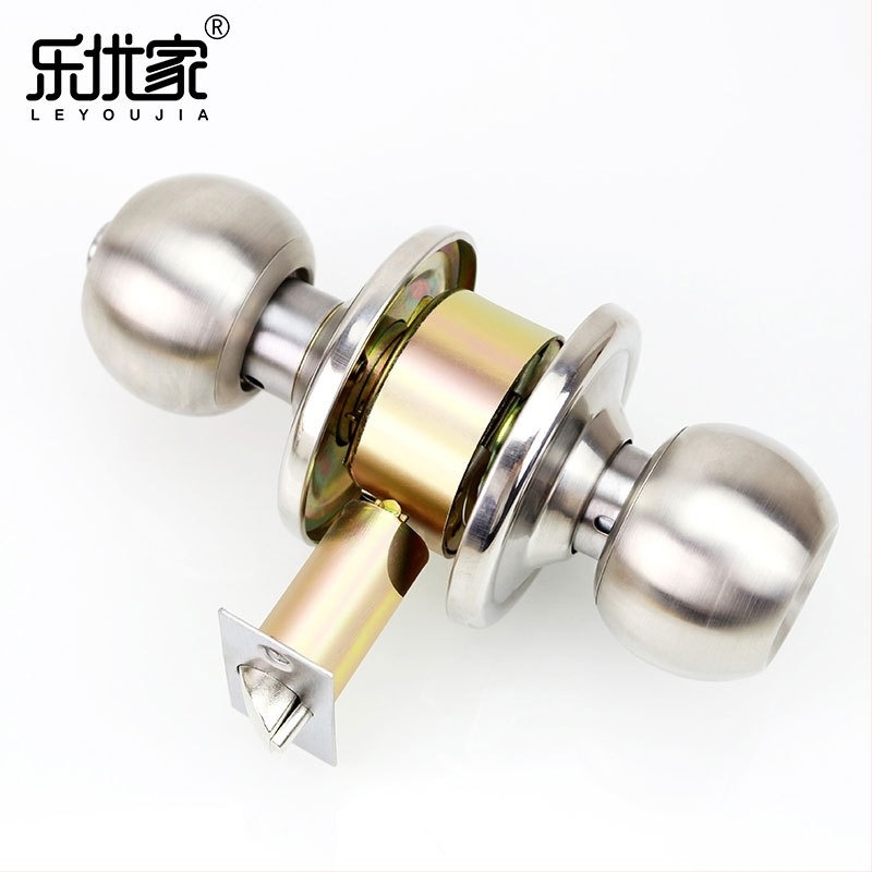 Kulcs nélküli belső ajtó gömb alakú zár, 304 rozsdamentes acél rézmaggal, modell 587/5831, fa ajtókhoz, fürdőszobához és szobákhoz, Le Youjia