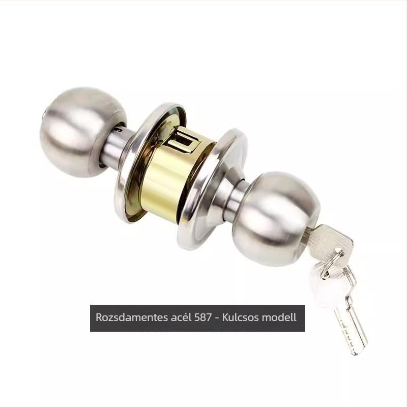 Kulcs nélküli belső ajtó gömb alakú zár, 304 rozsdamentes acél rézmaggal, modell 587/5831, fa ajtókhoz, fürdőszobához és szobákhoz, Le Youjia