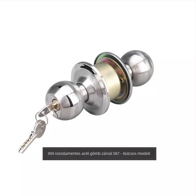 Kulcs nélküli belső ajtó gömb alakú zár, 304 rozsdamentes acél rézmaggal, modell 587/5831, fa ajtókhoz, fürdőszobához és szobákhoz, Le Youjia