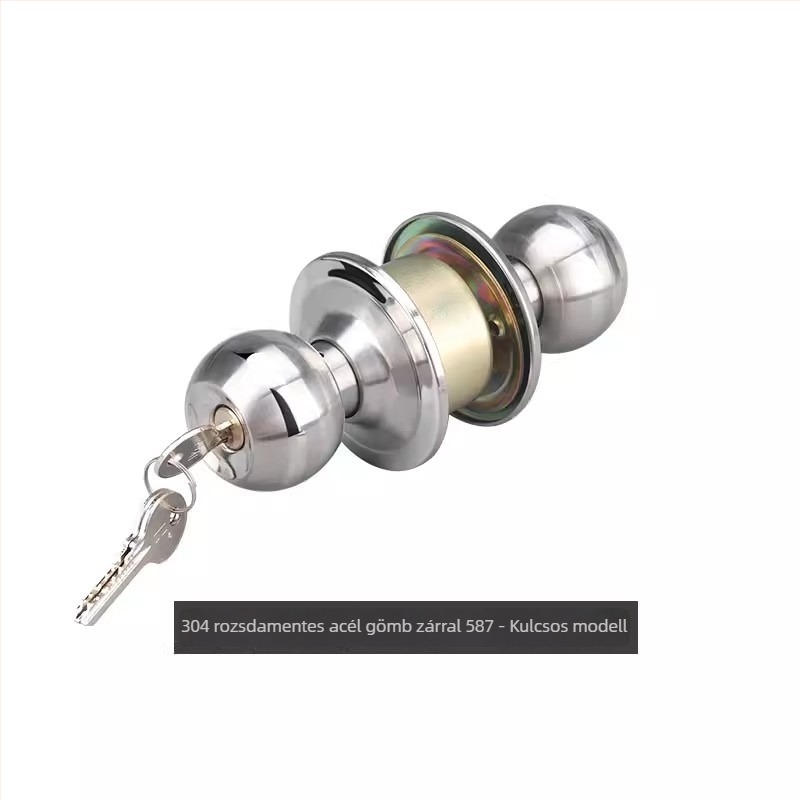 Kulcs nélküli belső ajtó gömb alakú zár, 304 rozsdamentes acél rézmaggal, modell 587/5831, fa ajtókhoz, fürdőszobához és szobákhoz, Le Youjia